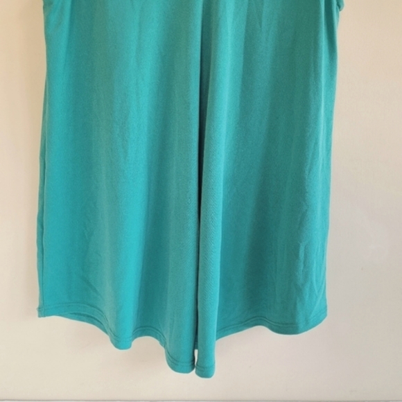 Green Envelope Ruffle Trim V-neck Top Green Teal Womens Small - Picture 5 of 6